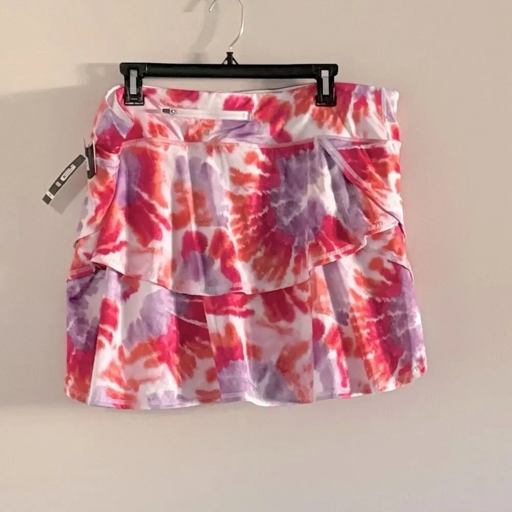 ID Ideology Women's Tie Dyed Skort Orange pink Size 2X, sport skirt 2X